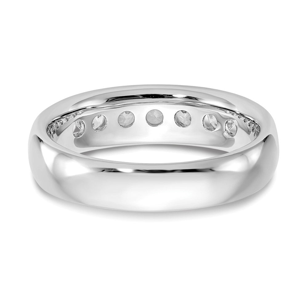 0.50ct. CZ Solid Real 14K White Gold 5-Stone Channel Wedding Band Ring