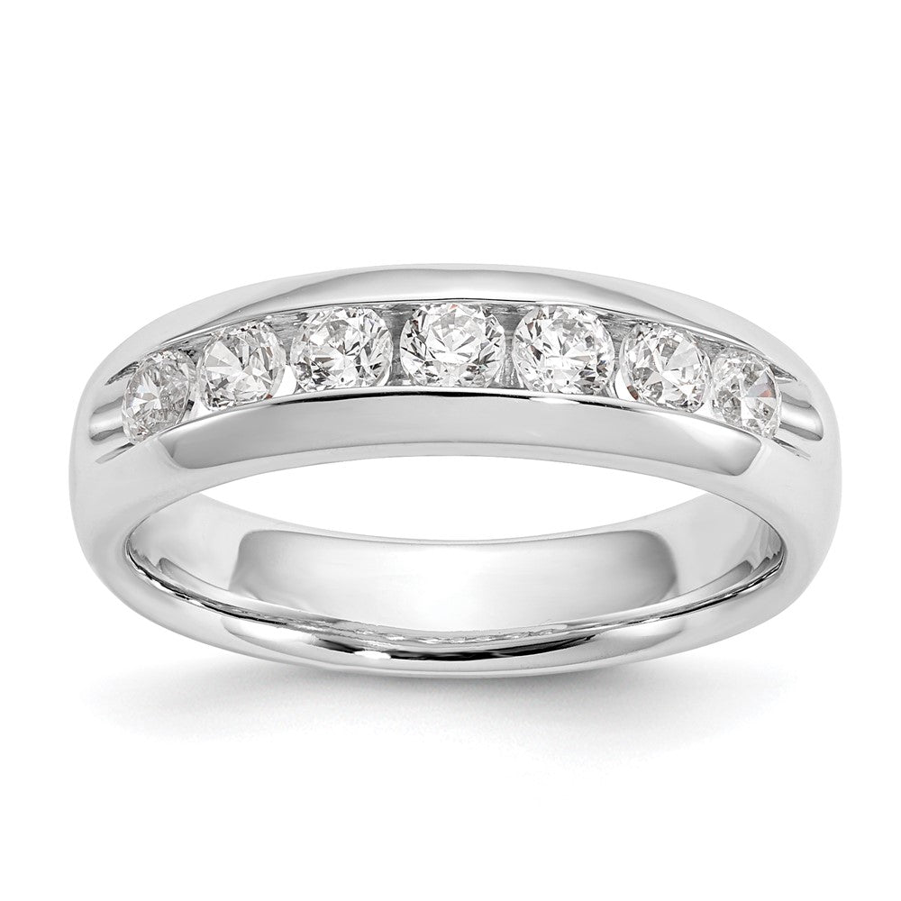 0.50ct. CZ Solid Real 14K White Gold 5-Stone Channel Wedding Band Ring