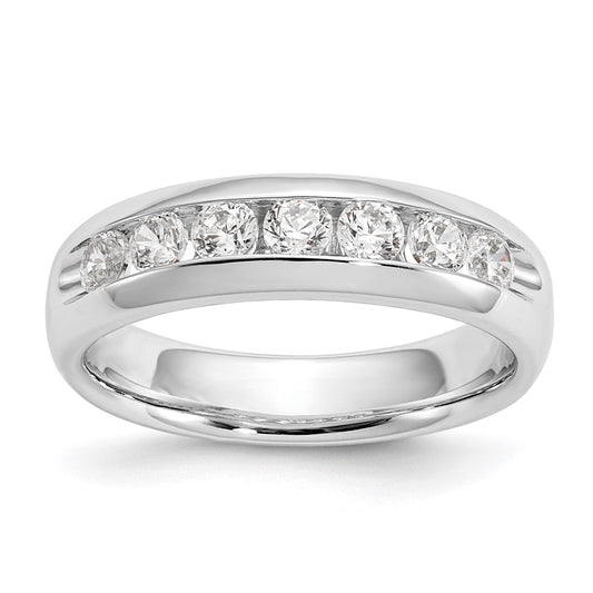 0.50ct. CZ Solid Real 14K White Gold 5-Stone Channel Wedding Band Ring