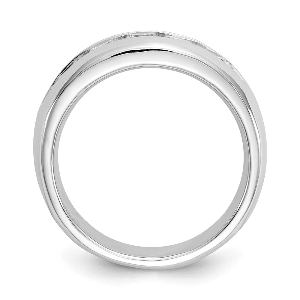 14K White Gold 5-Stone Real Diamond Channel Band