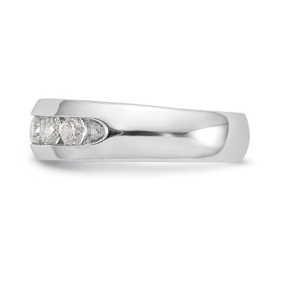14K White Gold 5-Stone Real Diamond Channel Band