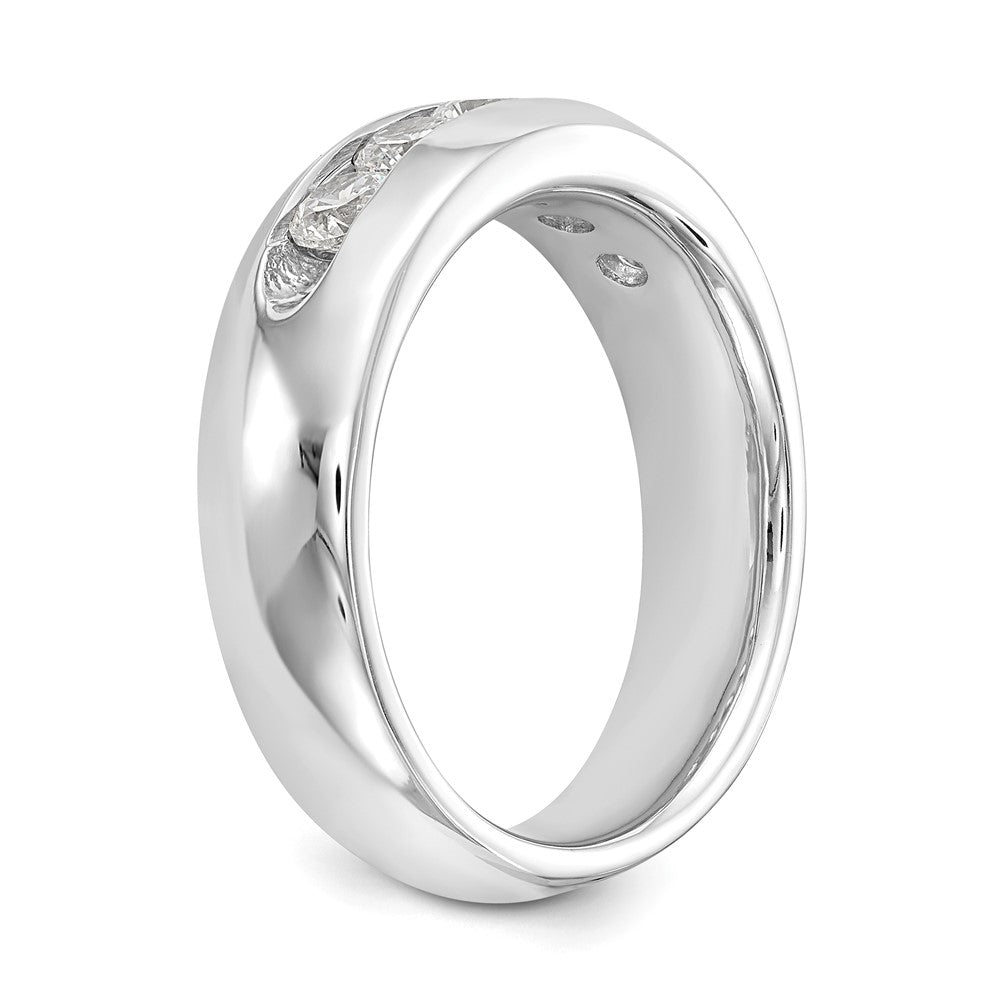 14K White Gold 5-Stone Real Diamond Channel Band