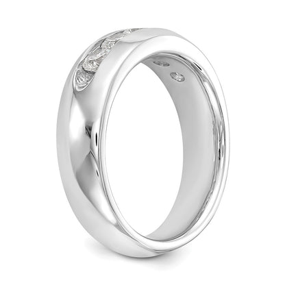 14K White Gold 5-Stone Real Diamond Channel Band