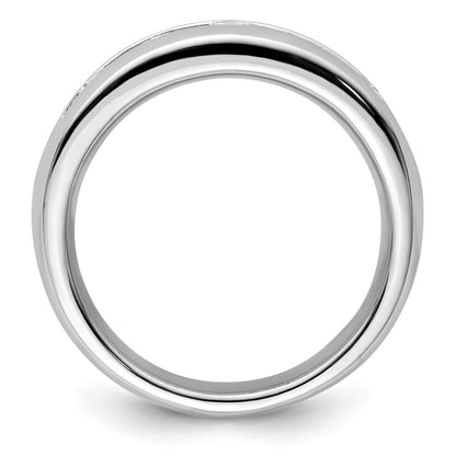 1.00ct. CZ Solid Real 14K White Gold 5-Stone Channel Wedding Band Ring