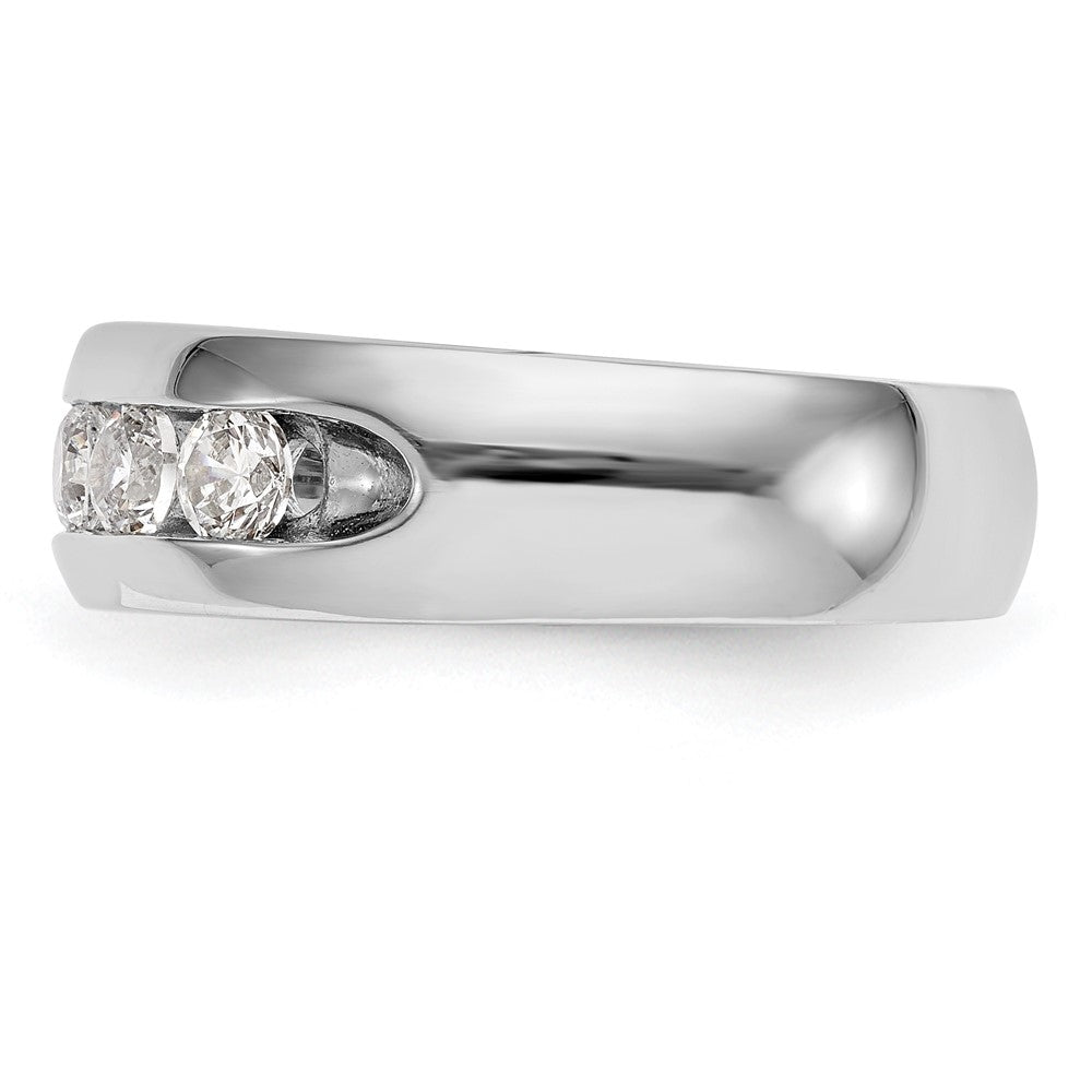 1.20ct. CZ Solid Real 14K White Gold 5-Stone Channel Wedding Band Ring