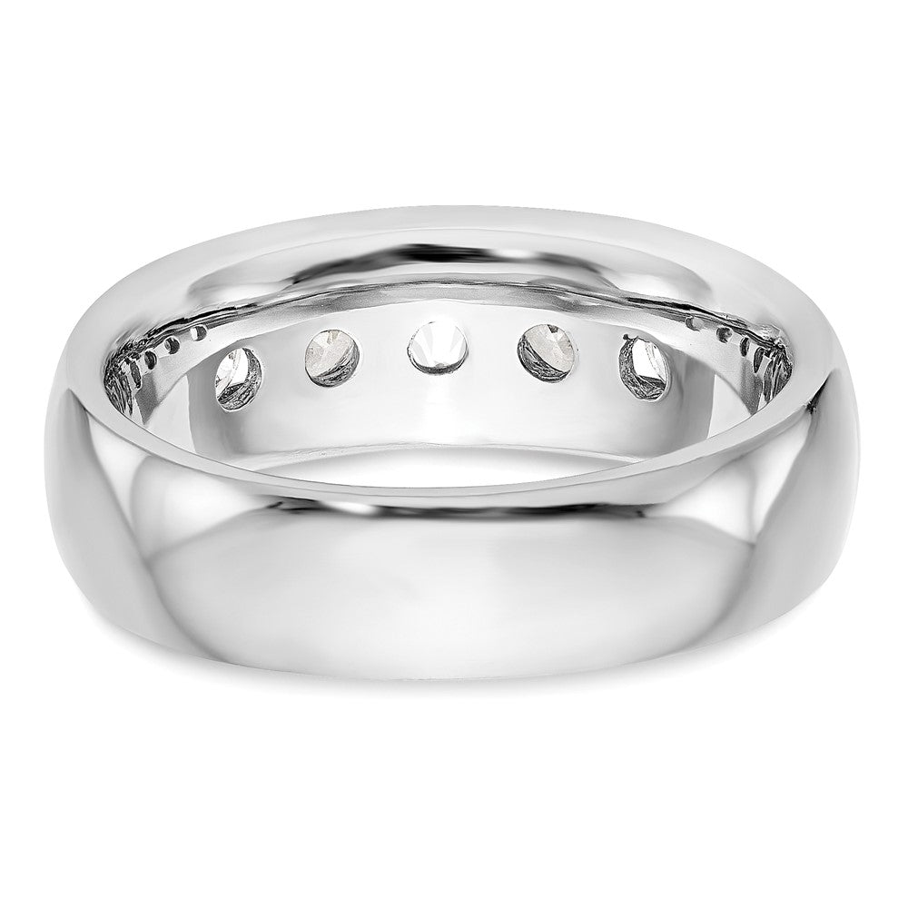 1.20ct. CZ Solid Real 14K White Gold 5-Stone Channel Wedding Band Ring
