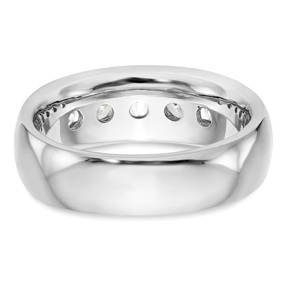 1.20ct. CZ Solid Real 14K White Gold 5-Stone Channel Wedding Band Ring