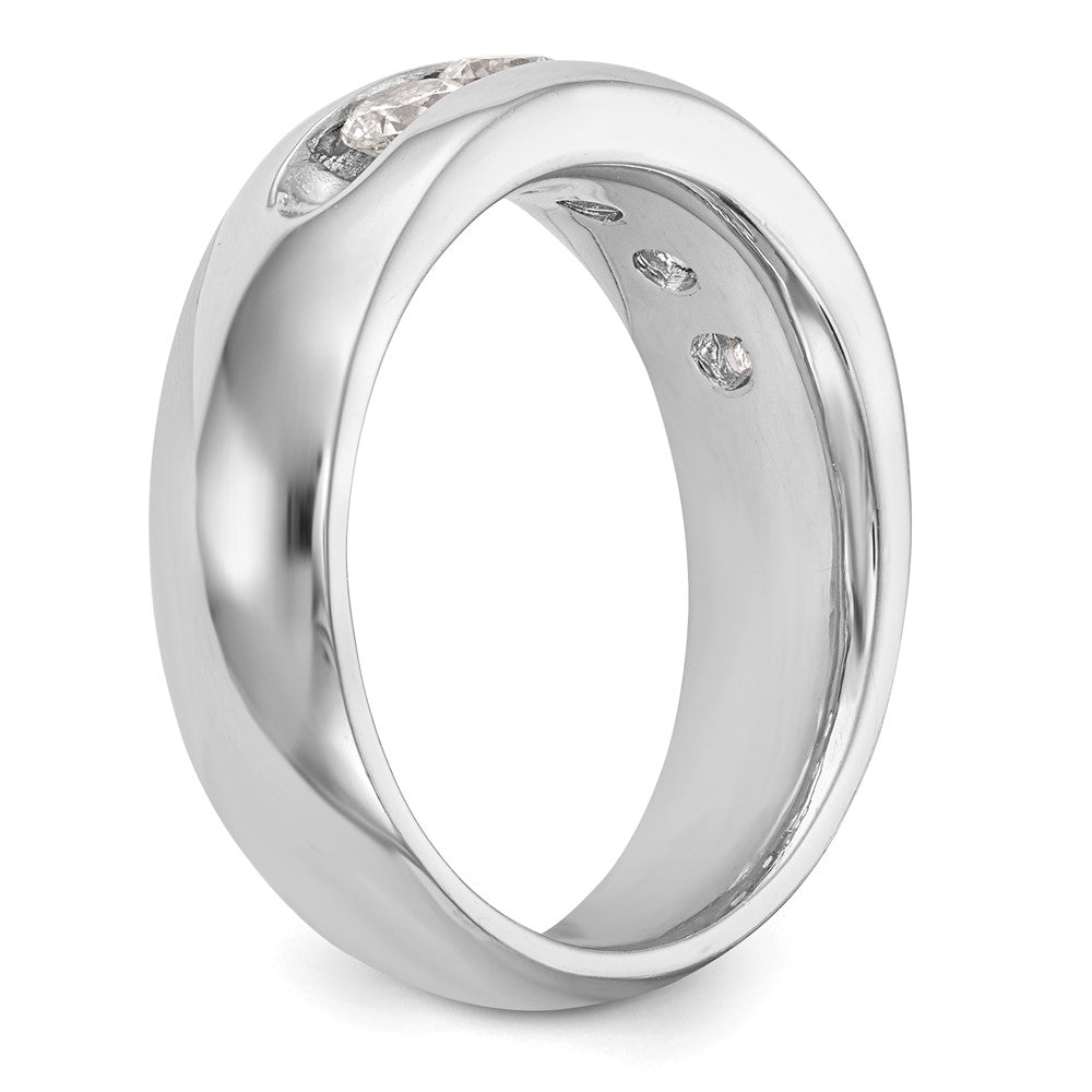 1.20ct. CZ Solid Real 14K White Gold 5-Stone Channel Wedding Band Ring