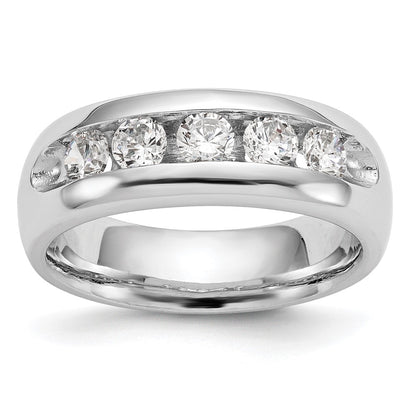 1.20ct. CZ Solid Real 14K White Gold 5-Stone Channel Wedding Band Ring