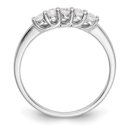 14K White Gold 5-Stone Real Diamond Band