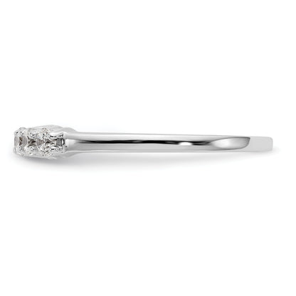 0.25ct. CZ Solid Real 14K White Gold 5-Stone Wedding Band Ring