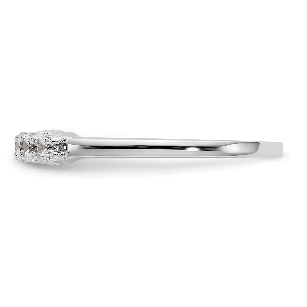 14K White Gold 5-Stone Real Diamond Band