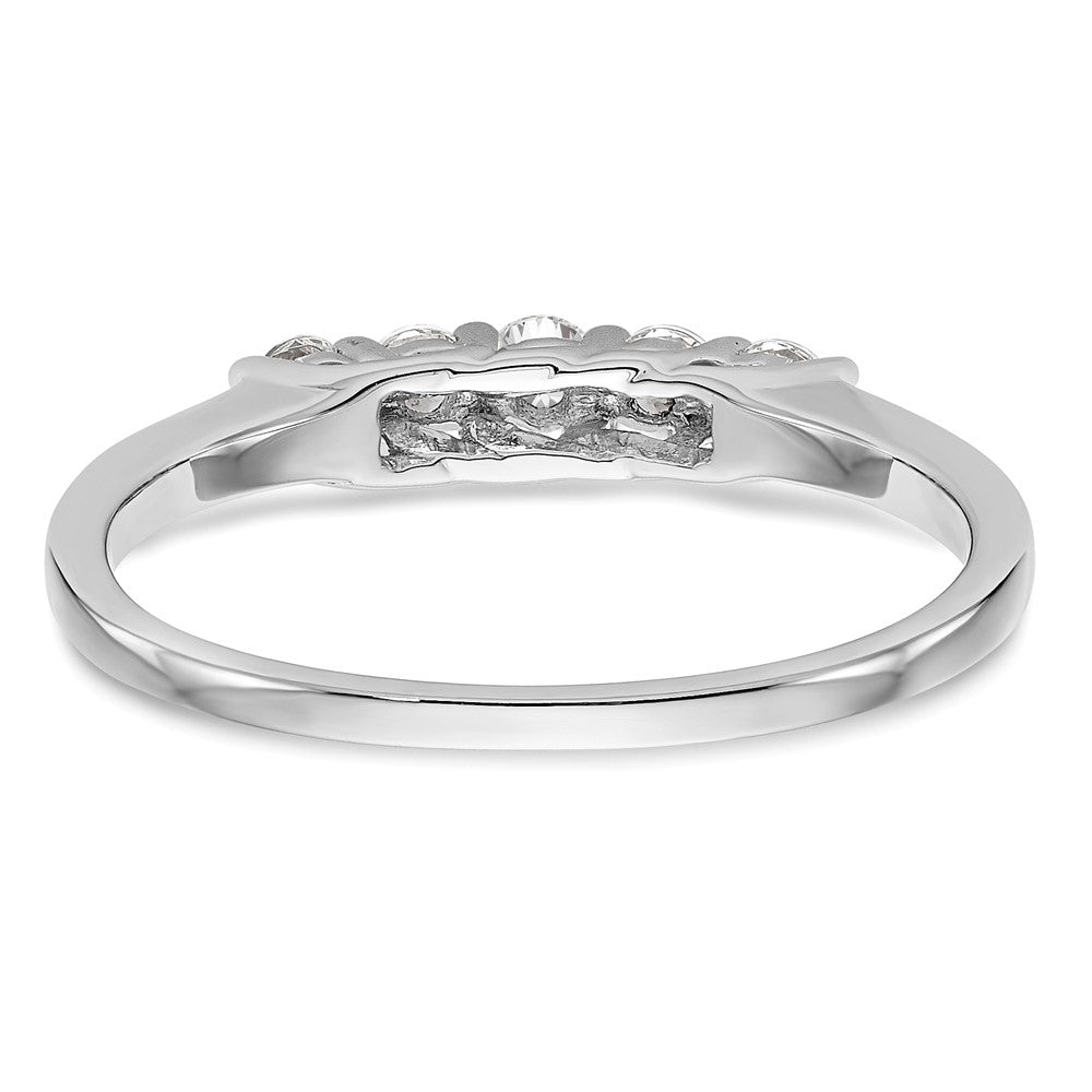 14K White Gold 5-Stone Real Diamond Band