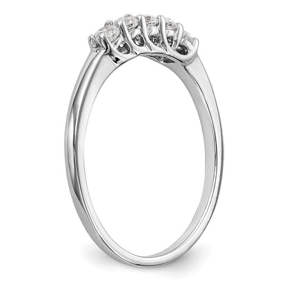 14K White Gold 5-Stone Real Diamond Band