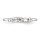 14k White Gold 5-Stone Shared Prong 1/2 carat Complete Round Diamond Band