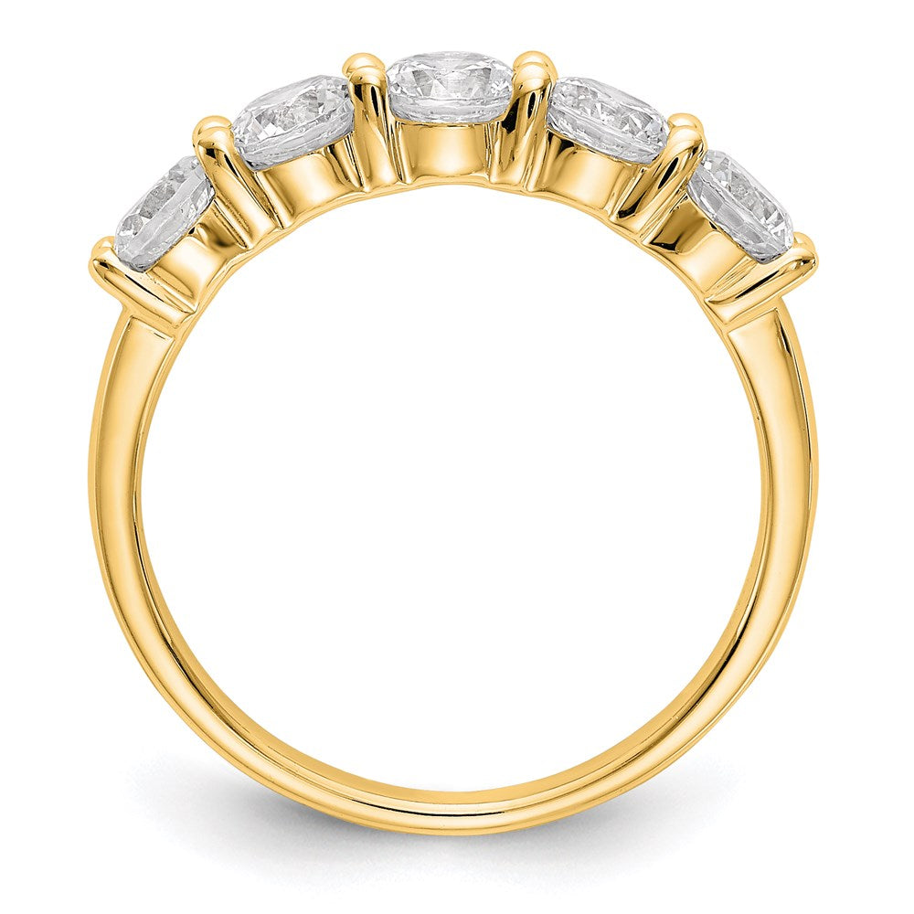 14k yellow gold 5 stone real diamond band rm3284b 133 yaaa