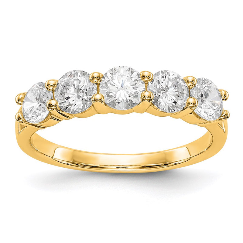 14k yellow gold 5 stone real diamond band rm3284b 133 yaaa