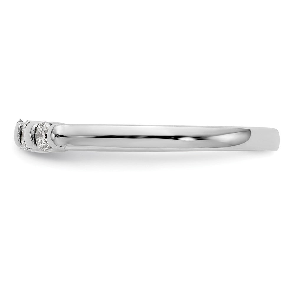 0.25ct. CZ Solid Real 14K White Gold 5-Stone Wedding Band Ring