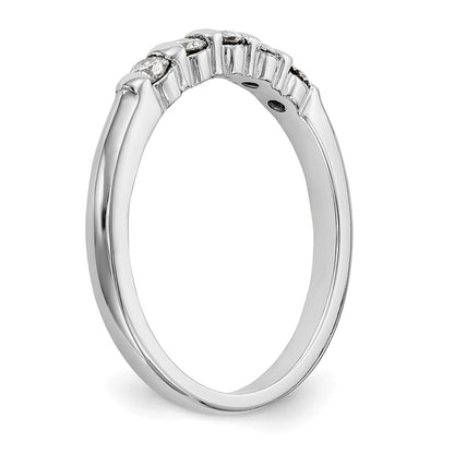 0.25ct. CZ Solid Real 14K White Gold 5-Stone Wedding Band Ring
