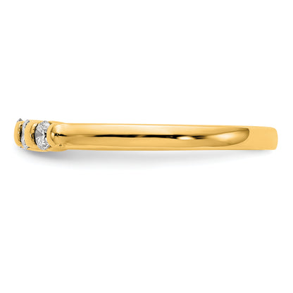 0.25ct. CZ Solid Real 14K Yellow Gold 5-Stone Wedding Band Ring-Mtg Only