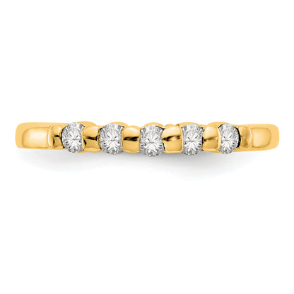 0.25ct. CZ Solid Real 14K Yellow Gold 5-Stone Wedding Band Ring-Mtg Only