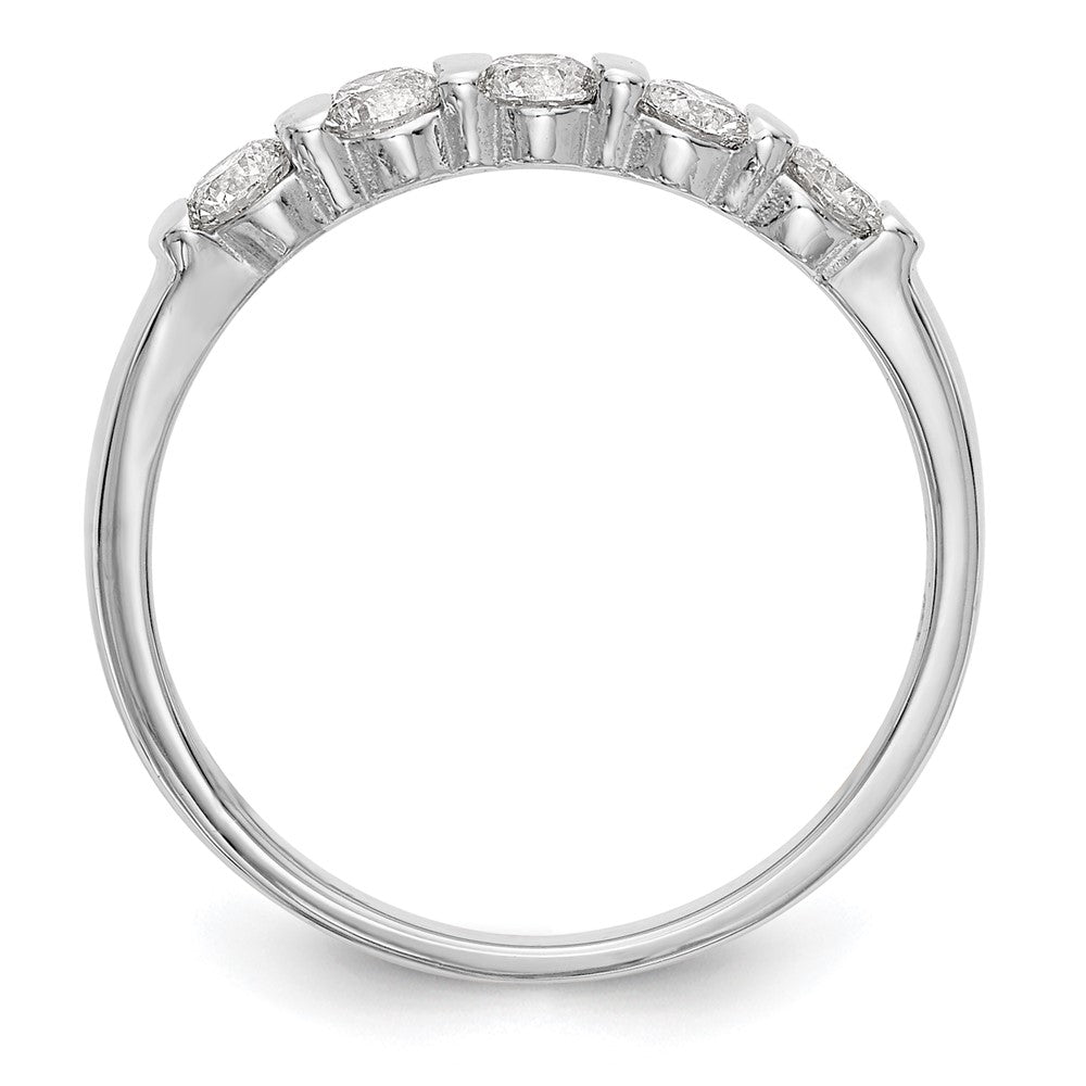 14K White Gold 5-Stone Real Diamond Band