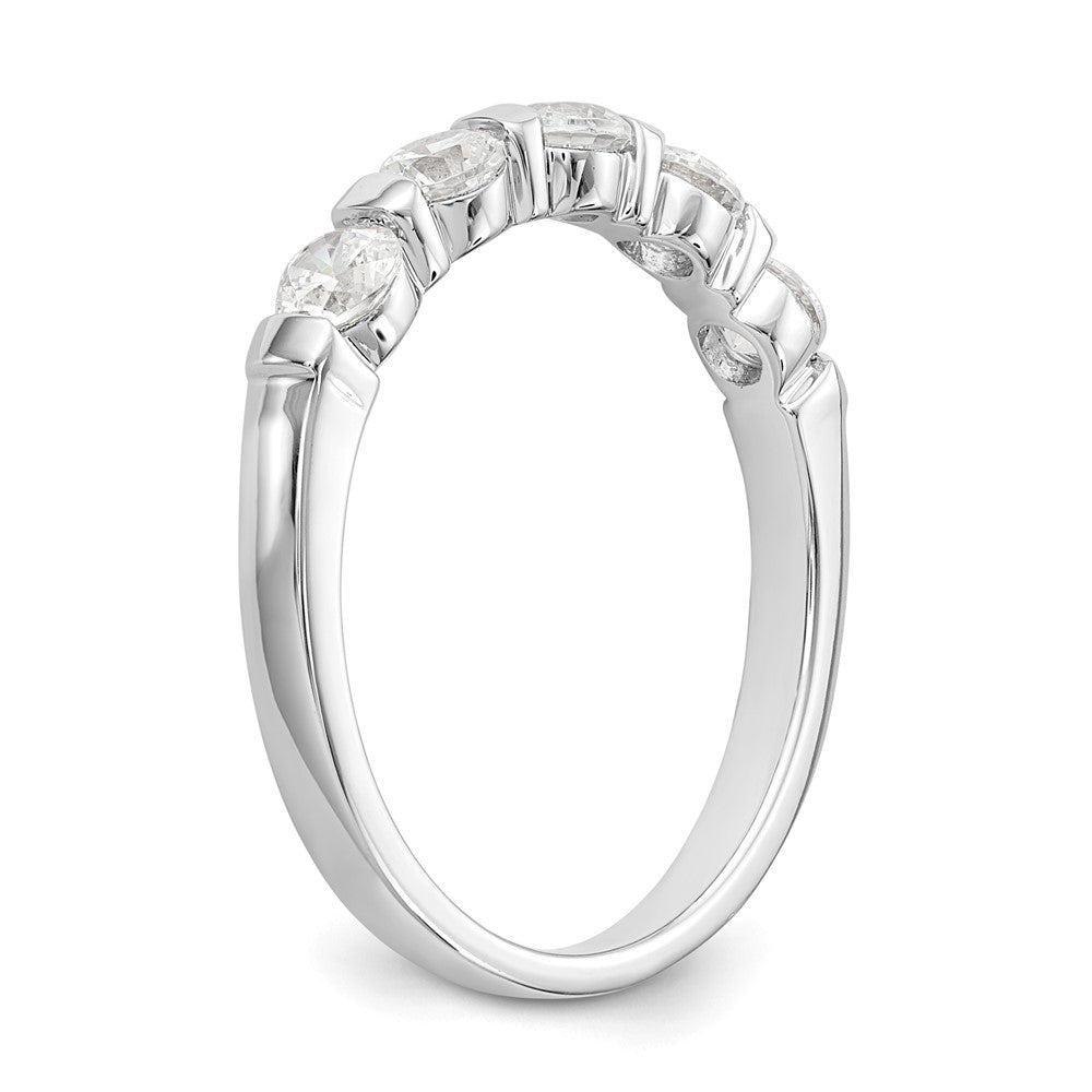 14K White Gold 5-Stone Real Diamond Band