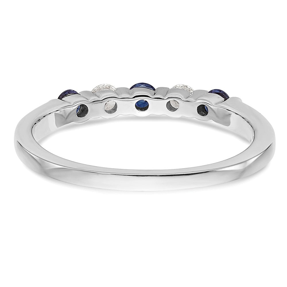 14k White Gold 2.25mm Sapphire AA Real Diamond Anniversary Band