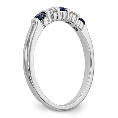 14k White Gold 2.25mm Sapphire AA Real Diamond Anniversary Band