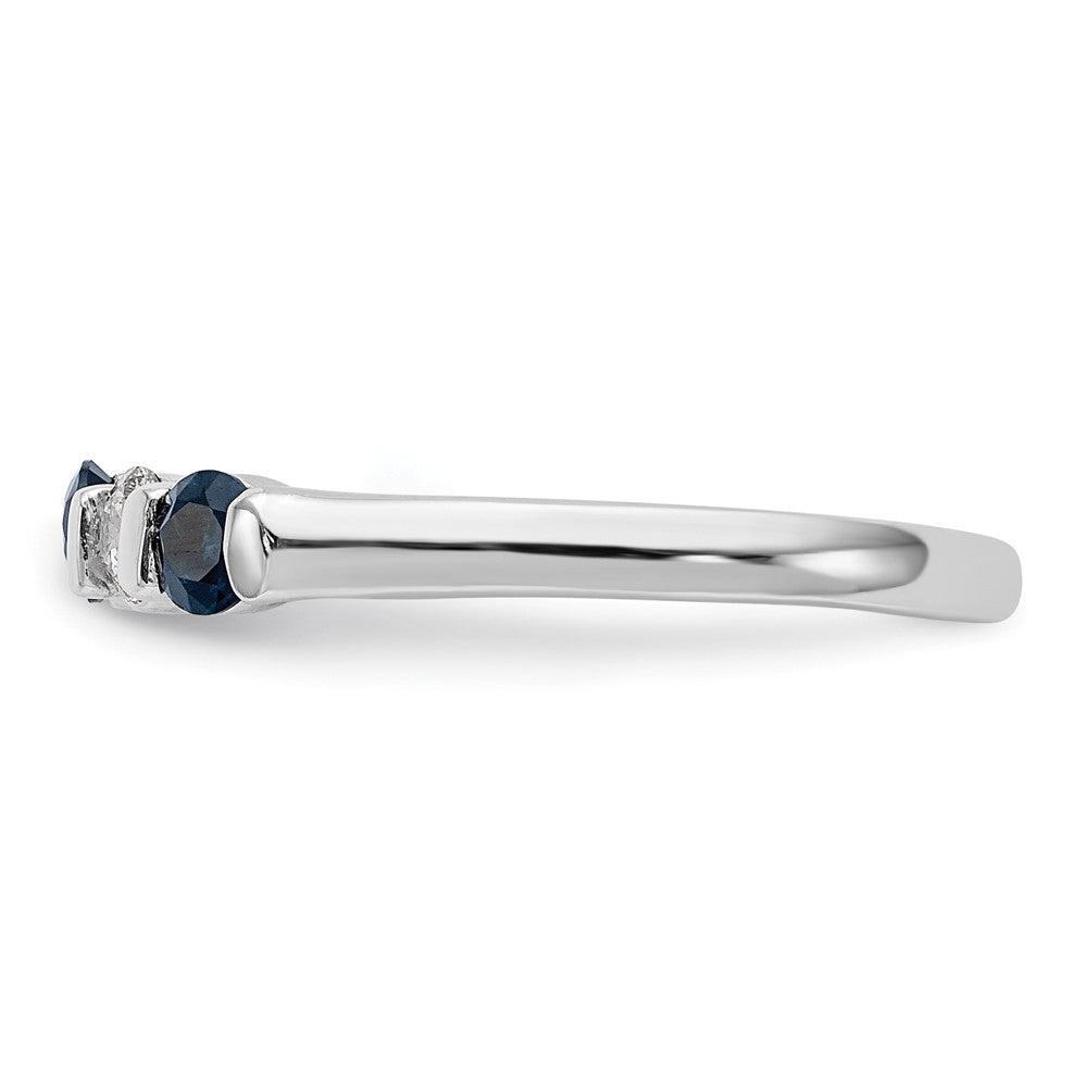 14k White Gold 2.9mm Sapphire AA Real Diamond Anniversary Band