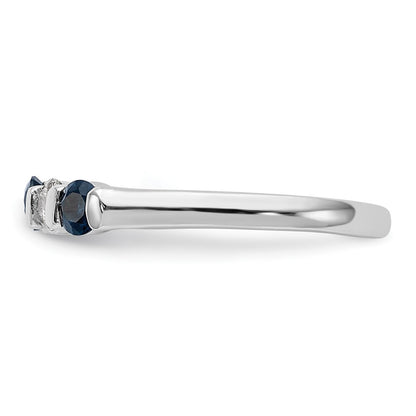 14k White Gold 2.9mm Sapphire AA Real Diamond Anniversary Band