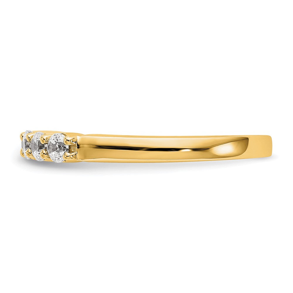 0.30ct. CZ Solid Real 14K Yellow Gold 5-Stone Wedding Band Ring