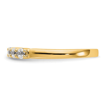 0.30ct. CZ Solid Real 14K Yellow Gold 5-Stone Wedding Band Ring