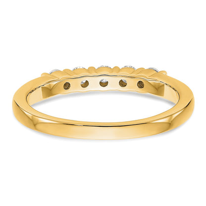0.30ct. CZ Solid Real 14K Yellow Gold 5-Stone Wedding Band Ring