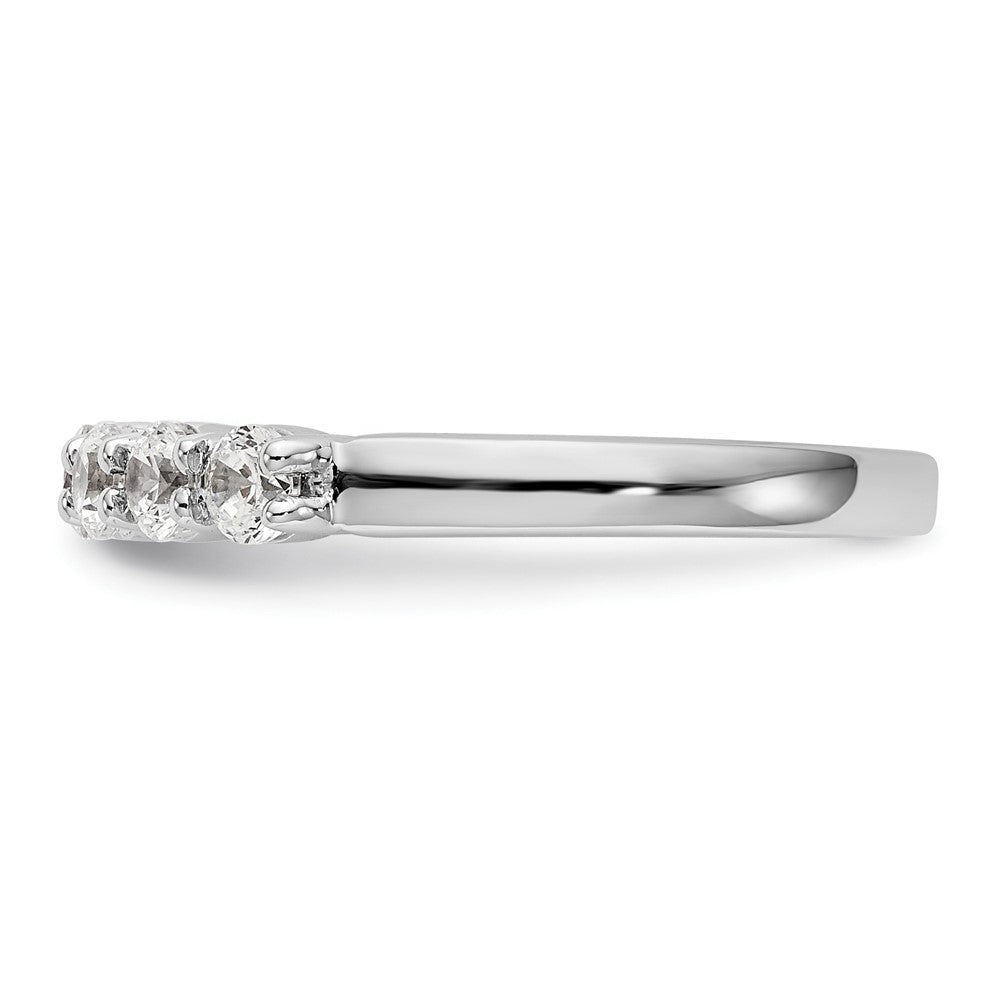 14K White Gold 5-Stone Real Diamond Band