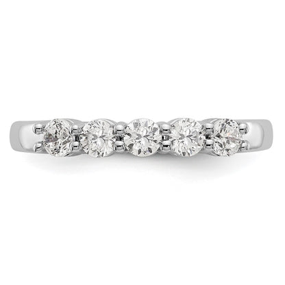 14K White Gold 5-Stone Real Diamond Band