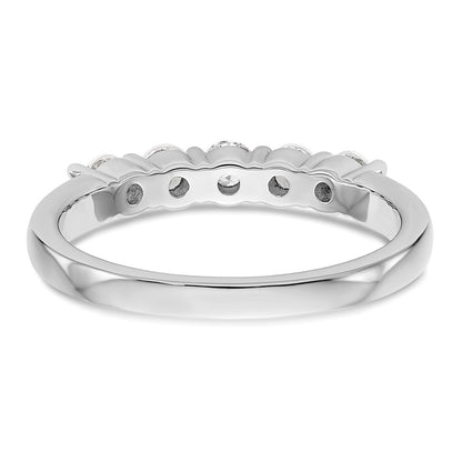 14K White Gold 5-Stone Real Diamond Band