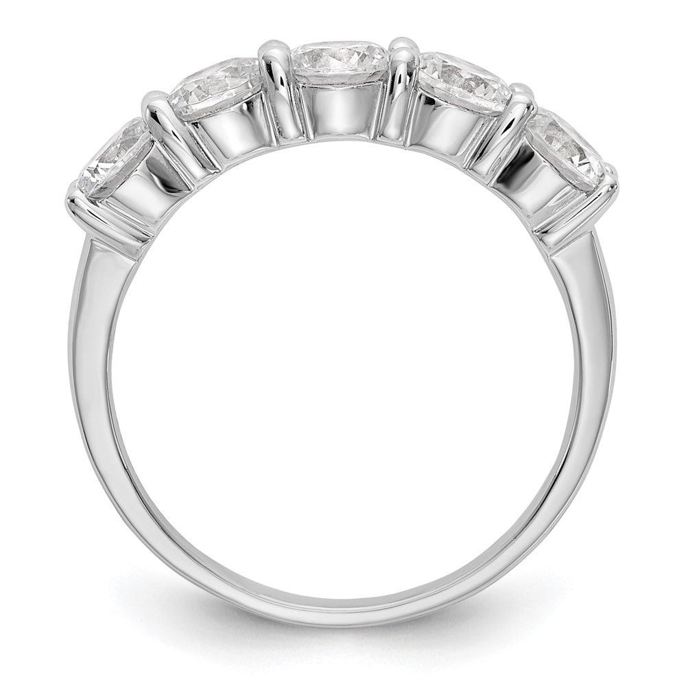 14K White Gold 5-Stone Real Diamond Band
