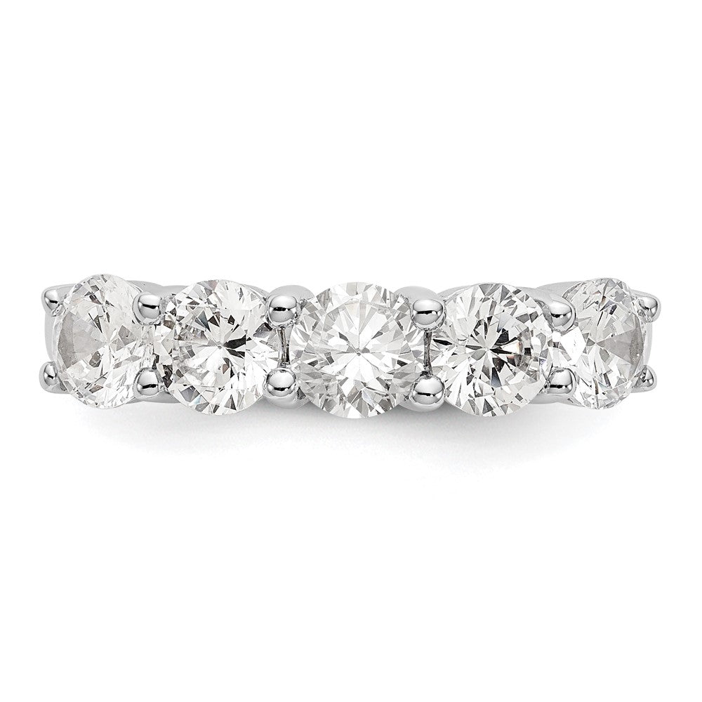 14K White Gold 5-Stone Real Diamond Band