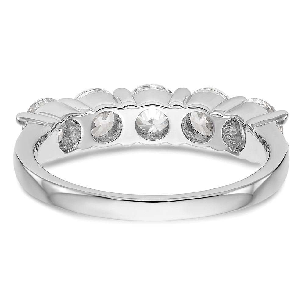 14K White Gold 5-Stone Real Diamond Band