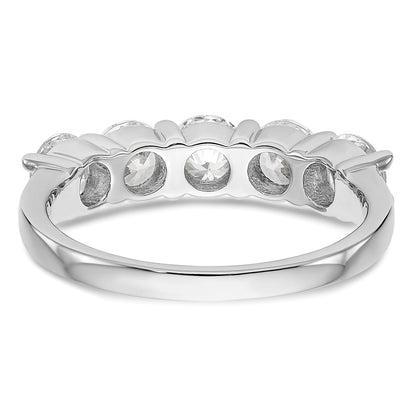 14K White Gold 5-Stone Real Diamond Band