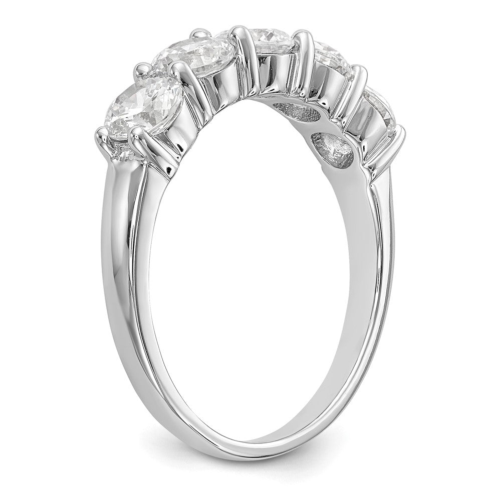 14K White Gold 5-Stone Real Diamond Band