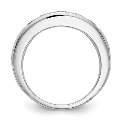 14K White Gold 5-Stone Real Diamond Channel Band