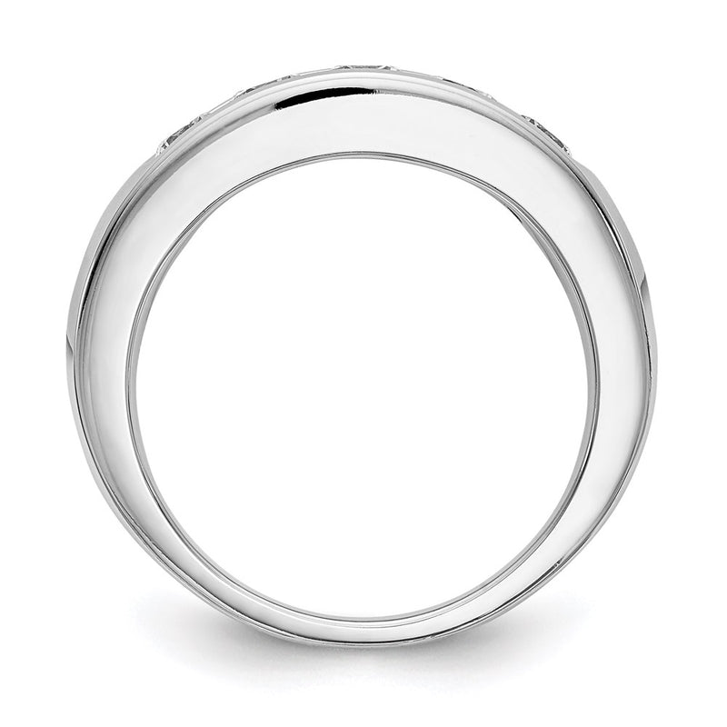 14K White Gold 5-Stone Real Diamond Channel Band