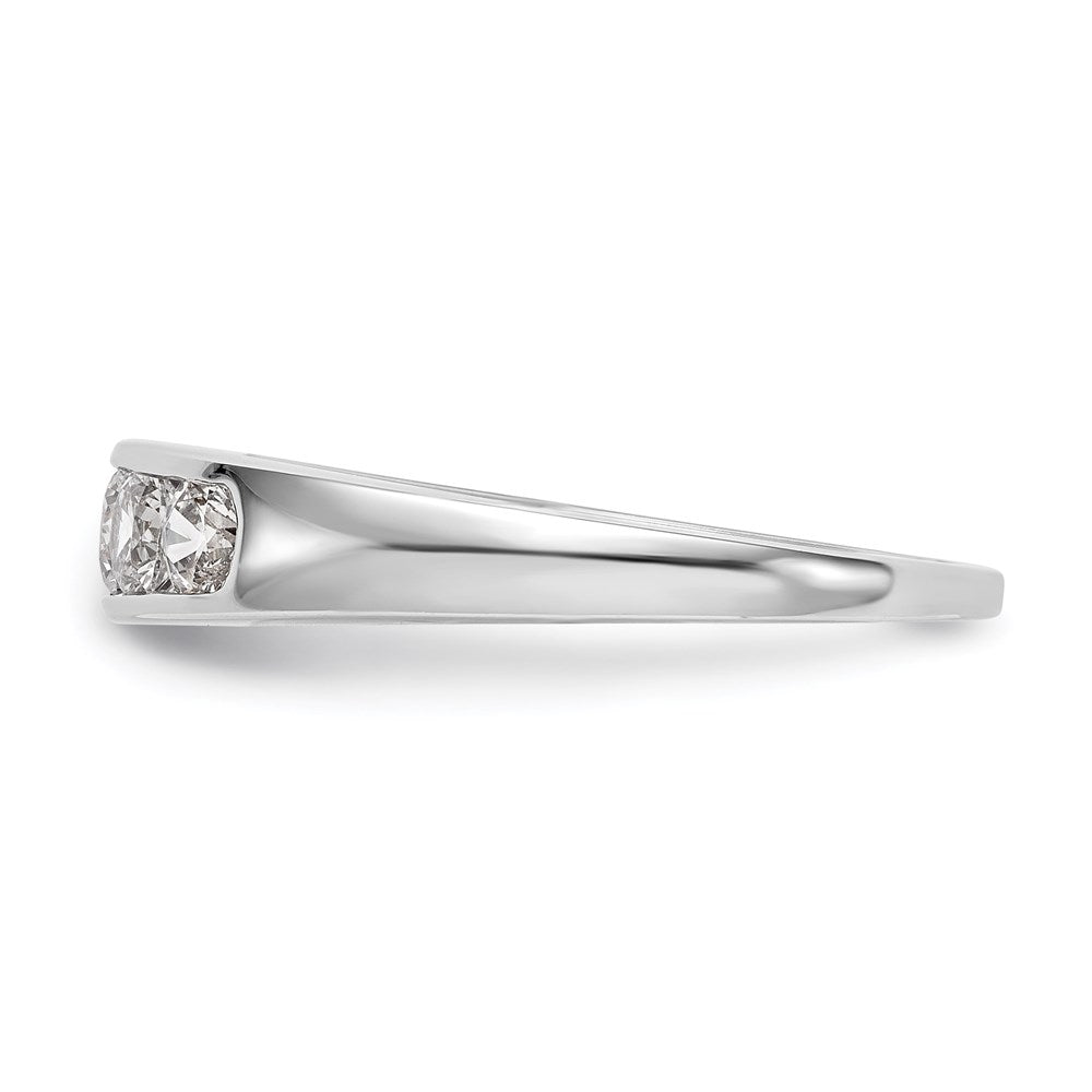 14K White Gold 5-Stone Real Diamond Channel Band