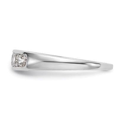14K White Gold 5-Stone Real Diamond Channel Band