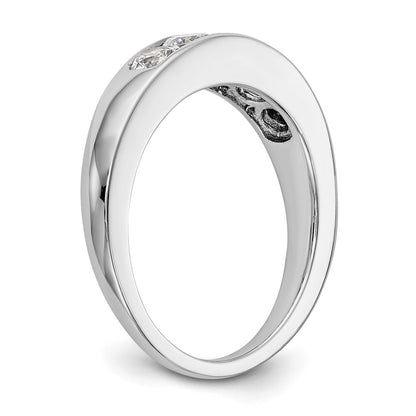 14K White Gold 5-Stone Real Diamond Channel Band