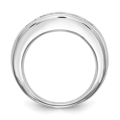 1.00ct. CZ Solid Real 14K White Gold 5-Stone Channel Wedding Band Ring
