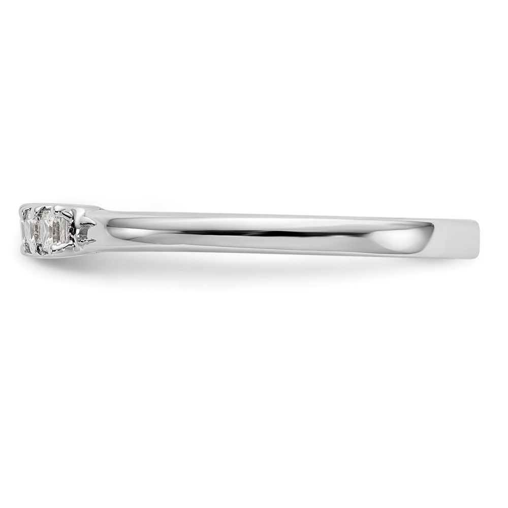 0.25ct. CZ Solid Real 14K White Gold 5-Stone Wedding Band Ring