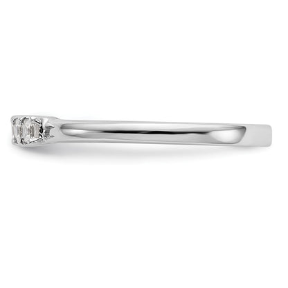 0.25ct. CZ Solid Real 14K White Gold 5-Stone Wedding Band Ring